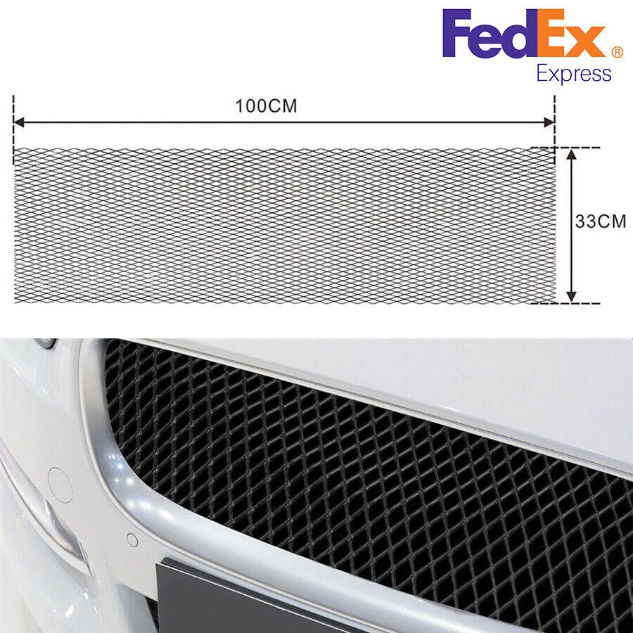 Car Universal 8x16mm Aluminium Rhombus Racing Grille Mesh Vent Tuning Grill Mesh - Image 1 of 4