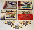 NOS 21 Harvilla's Lemon Club Soda Ginger Ale Beverage Labels Minersville PA