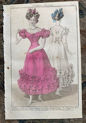 Costume Parisien N°2477, 1827, Eau-forte Aquarellée, Mode Restauration • 5.50€
