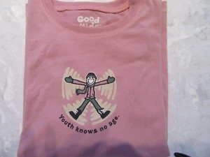 NWT!! LIFE IS GOOD GIRLS L/S SLEEP TEE " SNOW ANGEL-YOUTH KNOWS NO AGE" (M) - Picture 1 of 1
