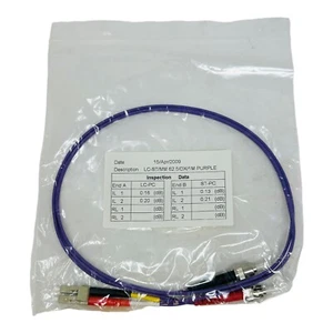 FIBER OPTIC CABLE LC-ST/MM 62.5/DX/1M PURPLE END A .16/.20dB END B .13/.21dB NOS - Picture 1 of 4