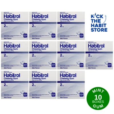 Habitrol Gum 2mg Mint 2040 Pieces 10 Boxes x 204 pcs. Sugar Free 2027+ - Image 1 of 4