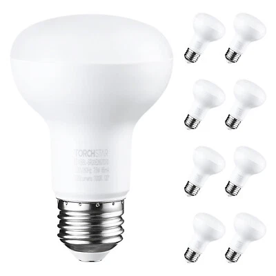 8-Pack LED Lights BR20 R20 Dimmable LED Light Bulbs, 7.5W, 3000K Warm White - Image 1 of 4