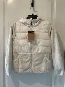 The North Face Girls Sherpa Mashup Hooded Full Zip Jacket Gardenia White SZ Smal - Picture 1 of 7