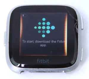 Fitbit Versa Smartwatch FB504 Silver Parts Or Repairs - Powers on Read - Picture 1 of 6