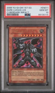 💎 PSA 10 YU-GI-OH DARK LUCIUS LV8 CDIP-EN011 1ST Edition CYBERDARK IMPACT FOIL - Picture 1 of 2