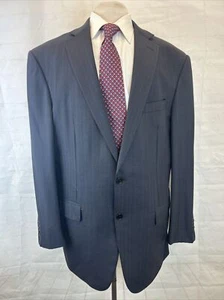 Ermenegildo Zegna Men's Navy Blue Gray Stripe Wool Blazer 44L $2,295 - Picture 1 of 12