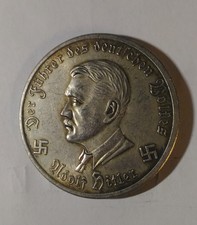 Piece Hitler 1943 10 RM Reichsmark Coin Avion  Messerschmitt Plane ww2 German