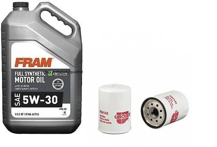 Filtro de aceite de motor CARQUEST R84145 y marco de 5 cuartos de galón 5W30 aceite de motor totalmente sintético Foto 1 de 1