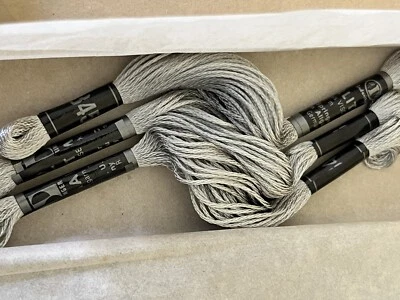 Vintage 3 SILVER BLUE Springer Marlitt Rayon Embroidery Thread In Box Germany - Image 1 of 4