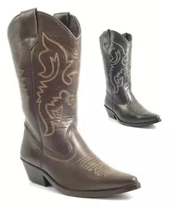 BOTAS DE MUJER NUEVAS EN CAJA DE CUERO REAL ESTILO VAQUERO OCCIDENTAL BOTINES ZAPATOS TALLA BOTA - Imagen 1 de 13