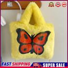 Ladies Butterfly Plush Handbag Casual Messenger Bag (Yellow)