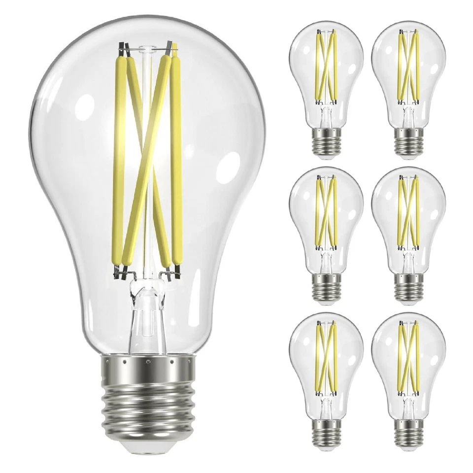 Satco S12429 LED Filament Bulb 120V 12.5W A19 Medium E26 Clear 2700K Warm White