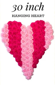 XXL Large Pink Romantic Heart of Roses Wall Hanging Valentine Wall Decoration - Picture 1 of 7