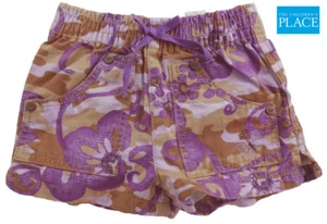 NWT THE CHILDREN'S PLACE Girls Purple & Brown Floral Print Shorts(12M, 18M) NEW - Picture 1 of 2