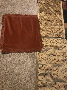 3 Biltmore Gold Embroidered Floral King Size Shams and Pillow Cover - Picture 1 of 10