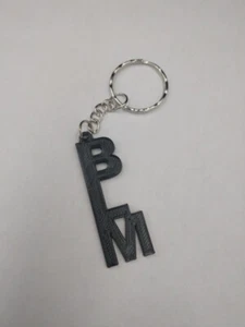 BLM Black Lives Matter Keychain Pendant 3D Print w Chain + Ring, Choice of Color - Picture 1 of 2