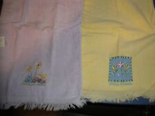 Lot of 2 Vintage Sonoma Hand Towels SPRING Purple & Yellow (SU126)