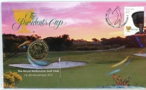 2011 The Presidents Cup " Royal Melbourne Golf Club " $1 PNC Postmark 2 Nov 2011 - Bild 1 von 2