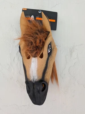 HORSE Mask FULL SIZE Halloween Costumes Adult HEAD Spooky Dress Up Prop  - Image 1 of 4