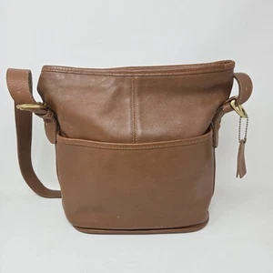 Vintage COACH BLEECKER 4153 Smooth Leather Bucket Shoulder Bag Handbag BROWN - Picture 1 of 17