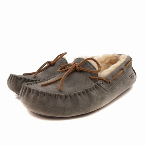 UGG DAKOTA 5612 MOCASSINI MOCASSINI MUTON BOA NASTRO US7 24 0 cm grigio FT usato3