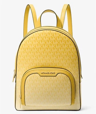 Mochila Michael Kors Jaycee Mediana Ombré Logo Signature Nueva con Etiquetas, Amarilla, Precio de venta sugerido por el fabricante 498 USD Foto 1 de 4