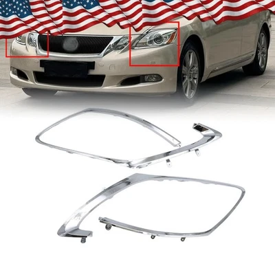 Par de molduras de anillo de bisel de faros diestro y derecho para Lexus GS450h 2007-2011 base 3,5 L V6 Foto 1 de 4