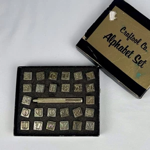 Vintage Craftool Co. Alphabet Leather Stamping Set A–Z w/ Handle & Box USA - Picture 1 of 5