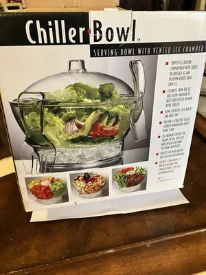 Prodyne Cold Bowl On Ice Acrílico 11”x9” Tazón para servir Cámara de hielo ventilada 6,5 cuartos Foto 1 de 4