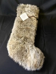 New Christmas Stocking Faux Fur  22" Both Sides Fur Winter Frost - Picture 1 of 7