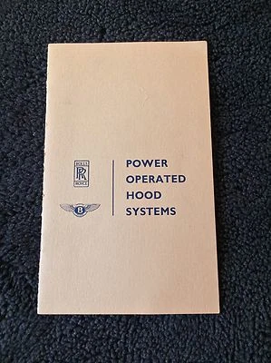 Rolls-Royce Bentley Silver Cloud II S2 DHC Manual Handbook Supplement TSD752 - Image 1 of 4