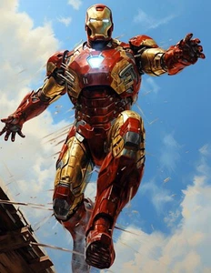 Impresión artística "Iron Man 11" 8,5x11 limitada a solo 20 copias numeradas a mano - Imagen 1 de 1