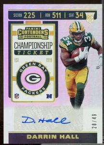Darrin Hall AU/49 Rookie 2019 Panini Contenders Rookie Championship Ticket #224  - Picture 1 of 2