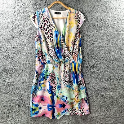 HONEY & BEAU Womens Dress Size 10 Multicoloured Short Sleeve Drop Waist A-line - image 1 of 4