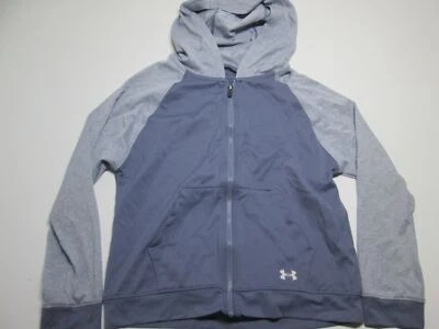 Under Armour Youth Unisex Size 6 Track Jacket Gray Hooded Active Outerwear - Image 1 of 4