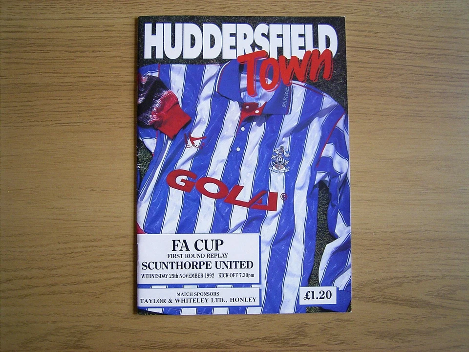 HUDDERSFIELD TOWN v SCUNTHORPE UNITED FA Cup R1 replay 1992-93 - Image 1 of 1