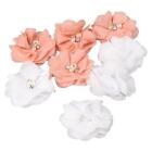 For Crafts White Pink Fabric Flowers Small Chiffon Flowers Ribbon Ribbon Bows