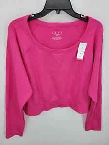 Livi Active Lane Bryant Top Womens Plus 26/28 Pink Cropped Scoop Neck Activewear - Picture 1 of 8