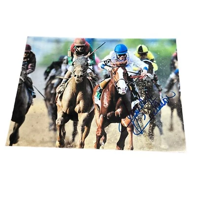 ¡Foto 8,5x11 firmada por Jesús Castañón! Churchill Downs & Derby Horse Jockey! Foto 1 de 3