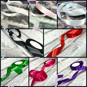 Satin Ribbon 20mm Sold By Metre Various Colours Single Sided - Picture 1 of 23