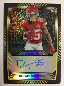 Darwin Thompson 14/25 2019 Panini Obsidan Yellow Etch Rookie Auto Chiefs - Picture 1 of 2