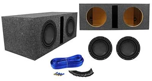(2) Polk Audio DB1042DVC 10” 2100w Car Audio Subwoofers+Vented Sub Box Enclosure - Picture 1 of 10