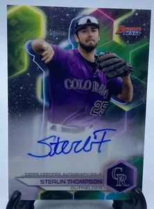 2023 Bowmans Best Sterlin Thompson Auto SP Card #B23-ST Colorado Rockies - Picture 1 of 3