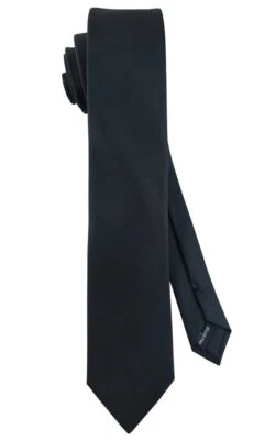 TigerTie - Modische Krawatte in schwarz matt, fein und dezent, uni, 7 cm Breite