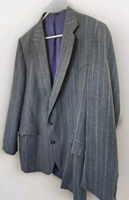 Blazer Vintage Circle S Para Hombre 46R Gris Azul Rayas Dallas Texas EE. UU. Western Foto 1 de 4