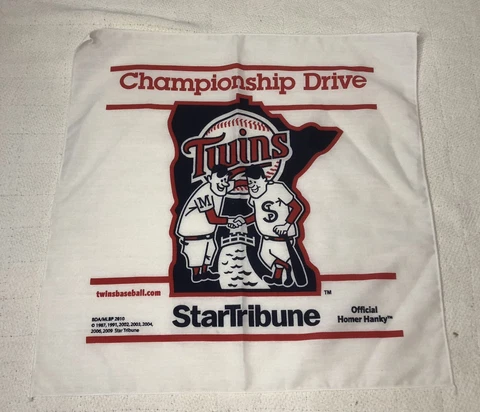 2010 Minnesota Twins MLB Homer Hanky Star Tribune Championship Drive Home Run Cover