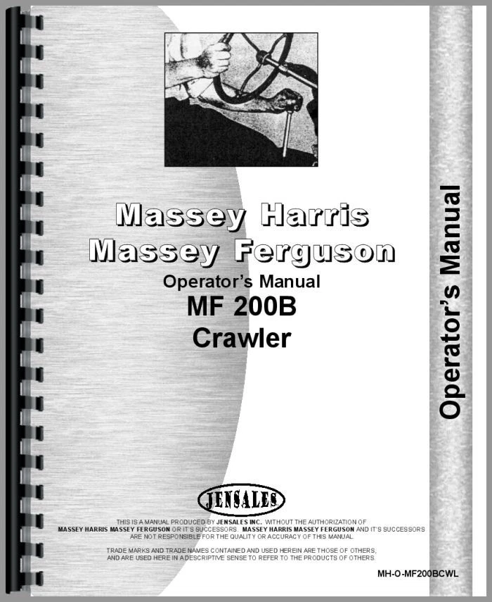 Massey Ferguson 200B Crawler Operators Manual MH-O-MF200BCWL - Image 1 of 1