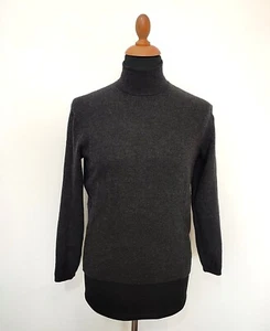 Authentic Prada Sweater Gray Turtleneck Sz.48 Men 100% Wool Pullover Luxury Dark - Picture 1 of 10