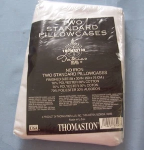 Thomaston Fundas de almohada Set de 2 cuadros blancos w verdes NIP Vintage - Imagen 1 de 2